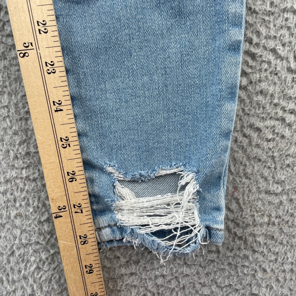 Good American Jeans Womens 8/29 Blue Good Legs Clean Hem Distressed Skinny Denim - Picture 7 of 9